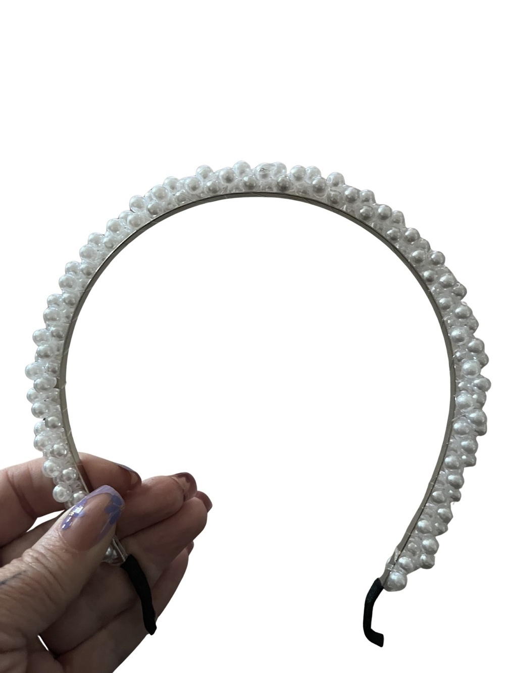 Pearl Beaded Women’s Headband - White